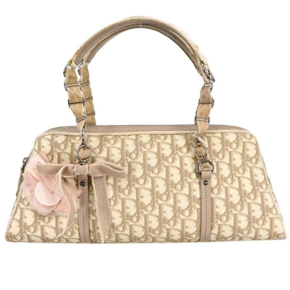 Christian Dior Beige PVC Romanttic Trotter Handbag - Picture 1 of 10